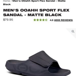 OOFOS Men's Ooahh Sport Flex Sandal - Matte Black